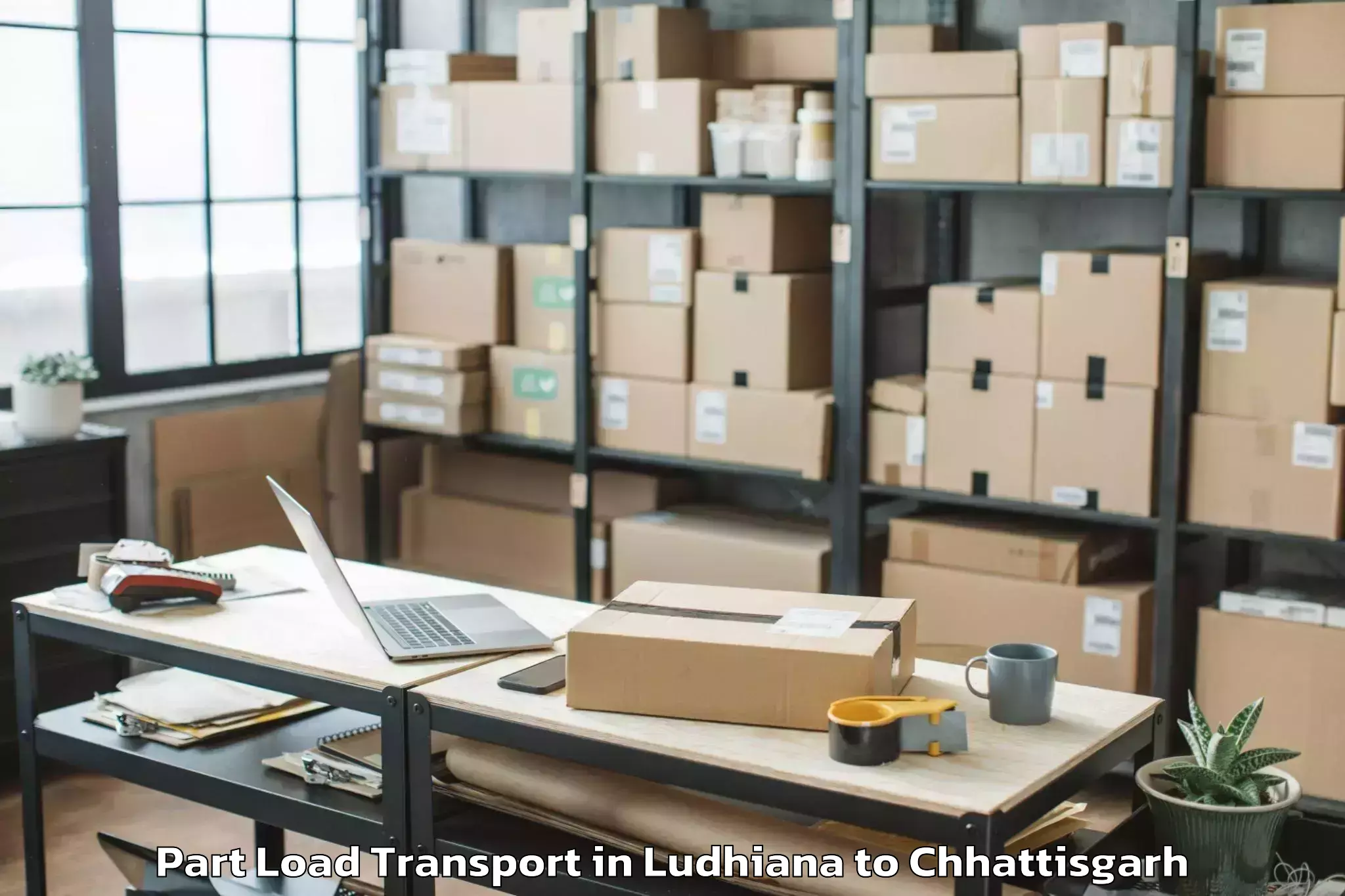 Professional Ludhiana to Bastar Part Load Transport